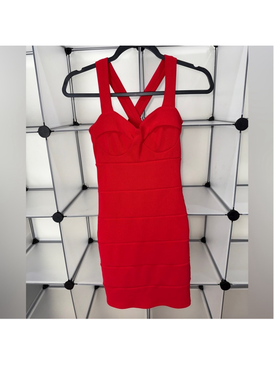 ASOS Dresses & Skirts - ASOS Womens Red Cross Back Corset Bodycon Dress Size 2
